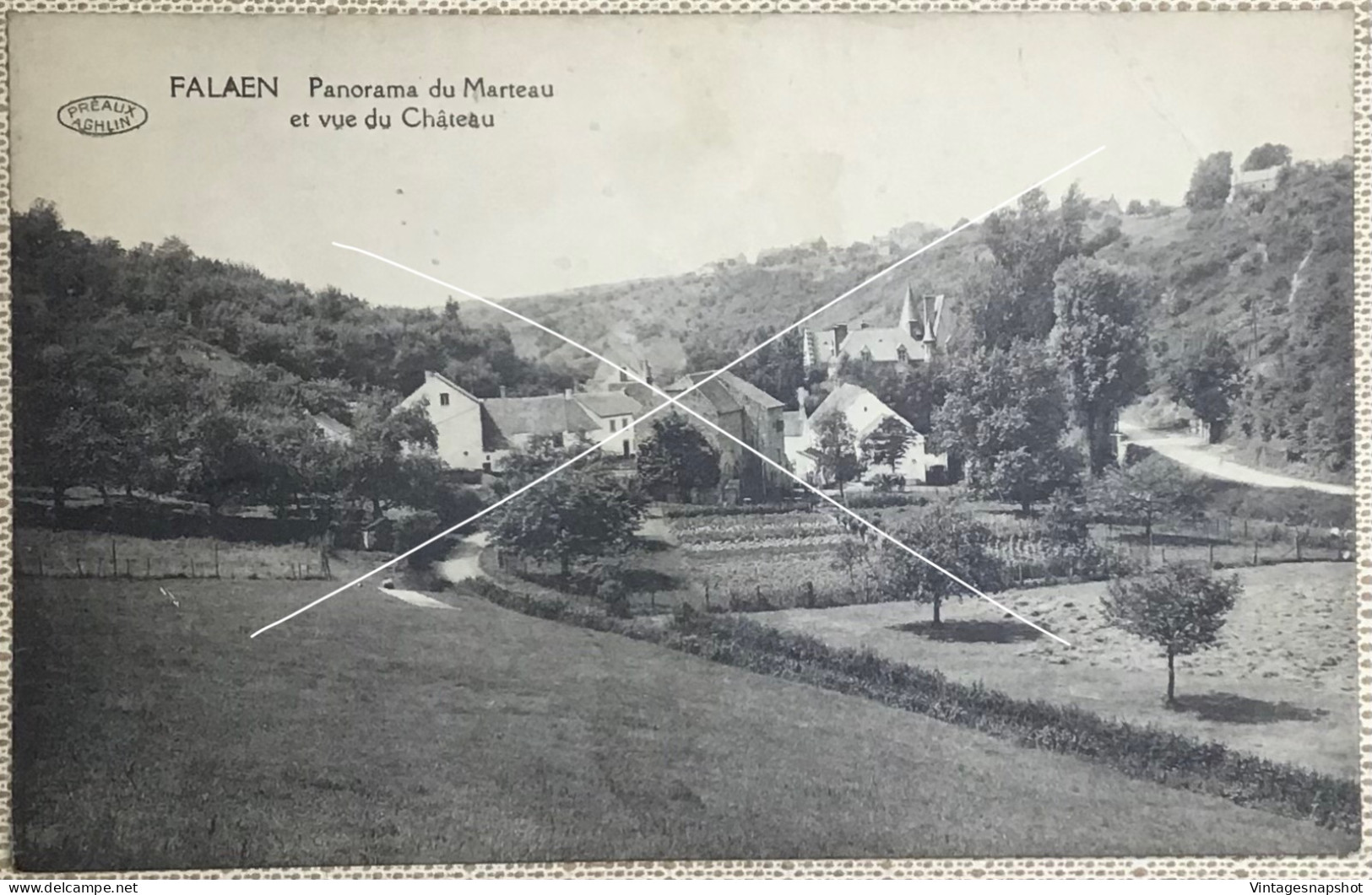 FALAEN Panorama Du Marteau Et Vue Du Château CP Préaux édit Hôtel De La Gare Omer Cobut-Spineux - Onhaye