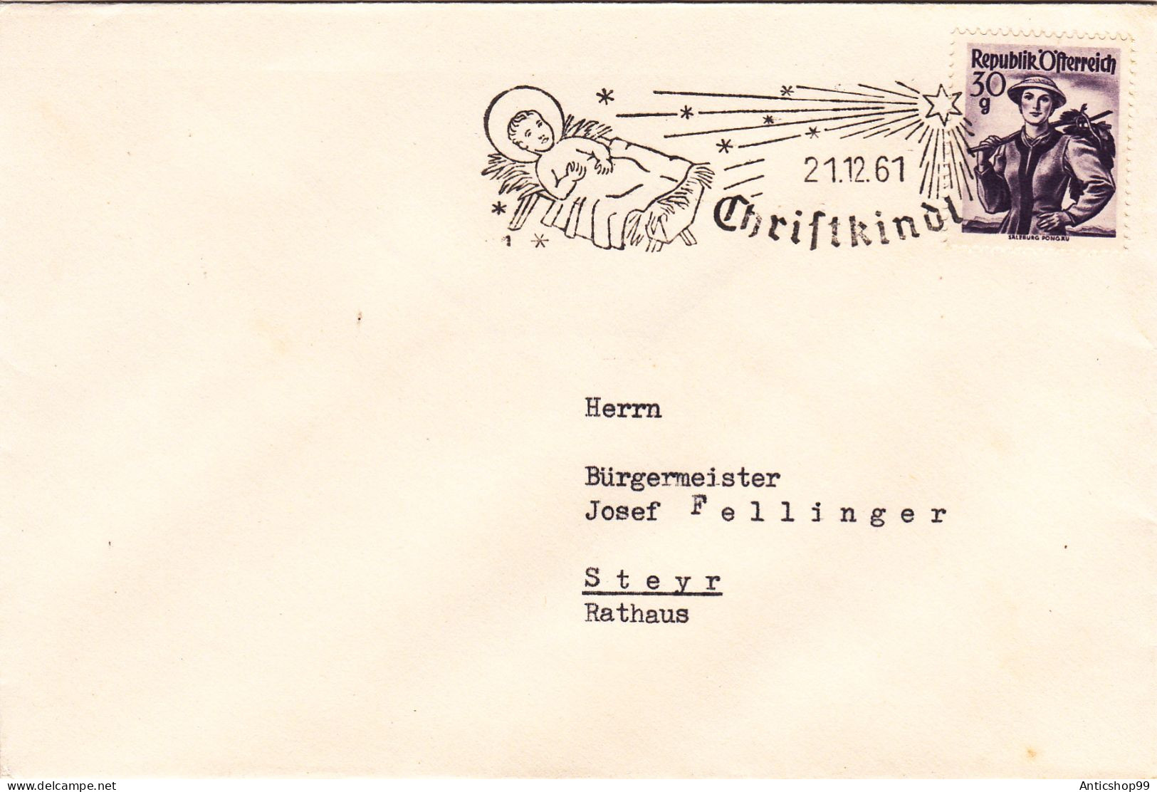 AUSTRIA , CHRISTMAS,   SPECIAL COVERS 1961 - Christmas