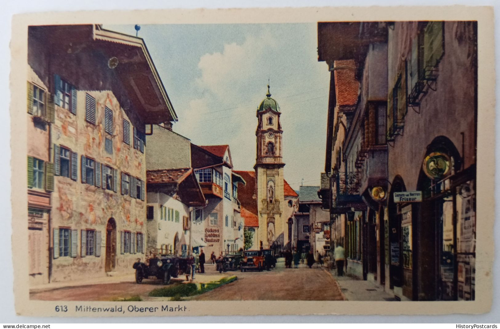 Mittenwald, Oberer Markt, Autos, Ca. 1920 - Mittenwald