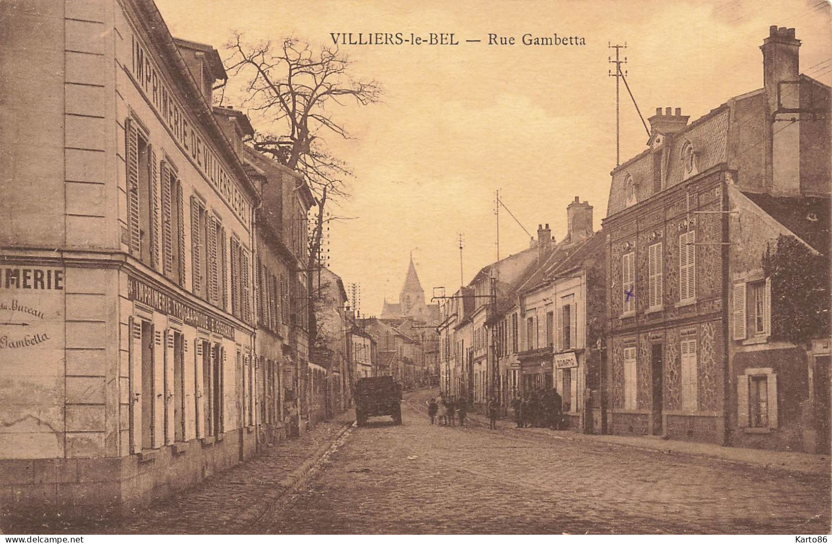 Villers Le Bel * La Rue Gambetta * Imprimerie De La Commune - Villiers Le Bel