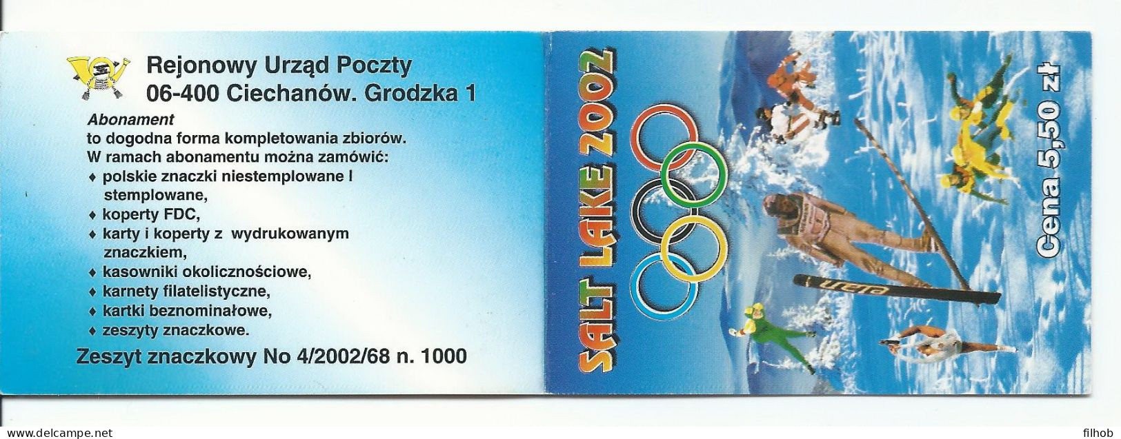 Poland Stamps (1046): MNH ZC.3802 Sport Olympic Games Salt Lake City (stamp Notebook) - Ongebruikt