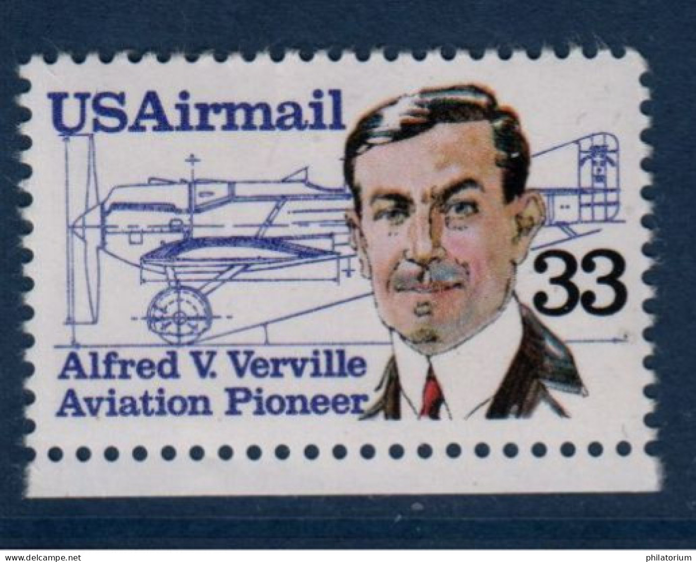 USA, Yv PA 107, Mi 1725, SG A 2142, Alfred Verville (1890-1970), Inventeur Verville-Sperry R-3 Ar, - Ungebraucht