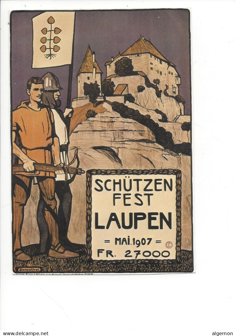 32126 - REPRODUCTION Plakat Schützenfest Laupen 1907 Emile Cardinaux - Laupen