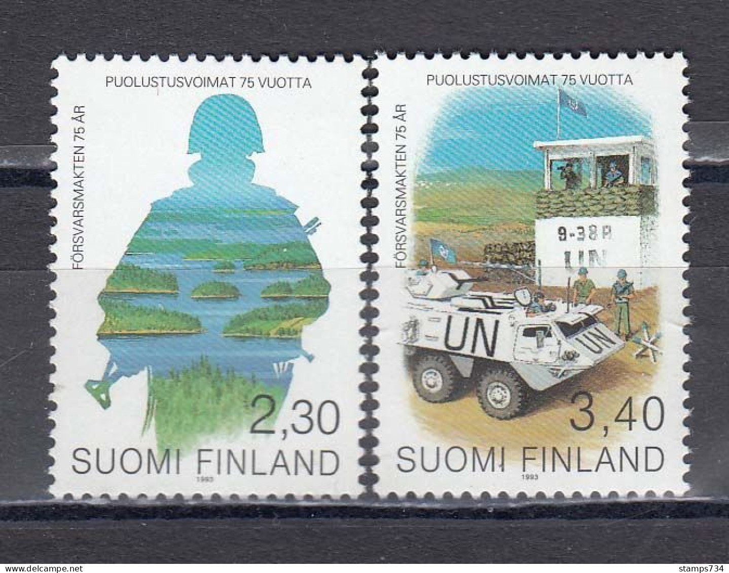 Finland 1993 - 75 Years Of Armed Forces, Mi-Nr. 1215/16, MNH** - Nuovi