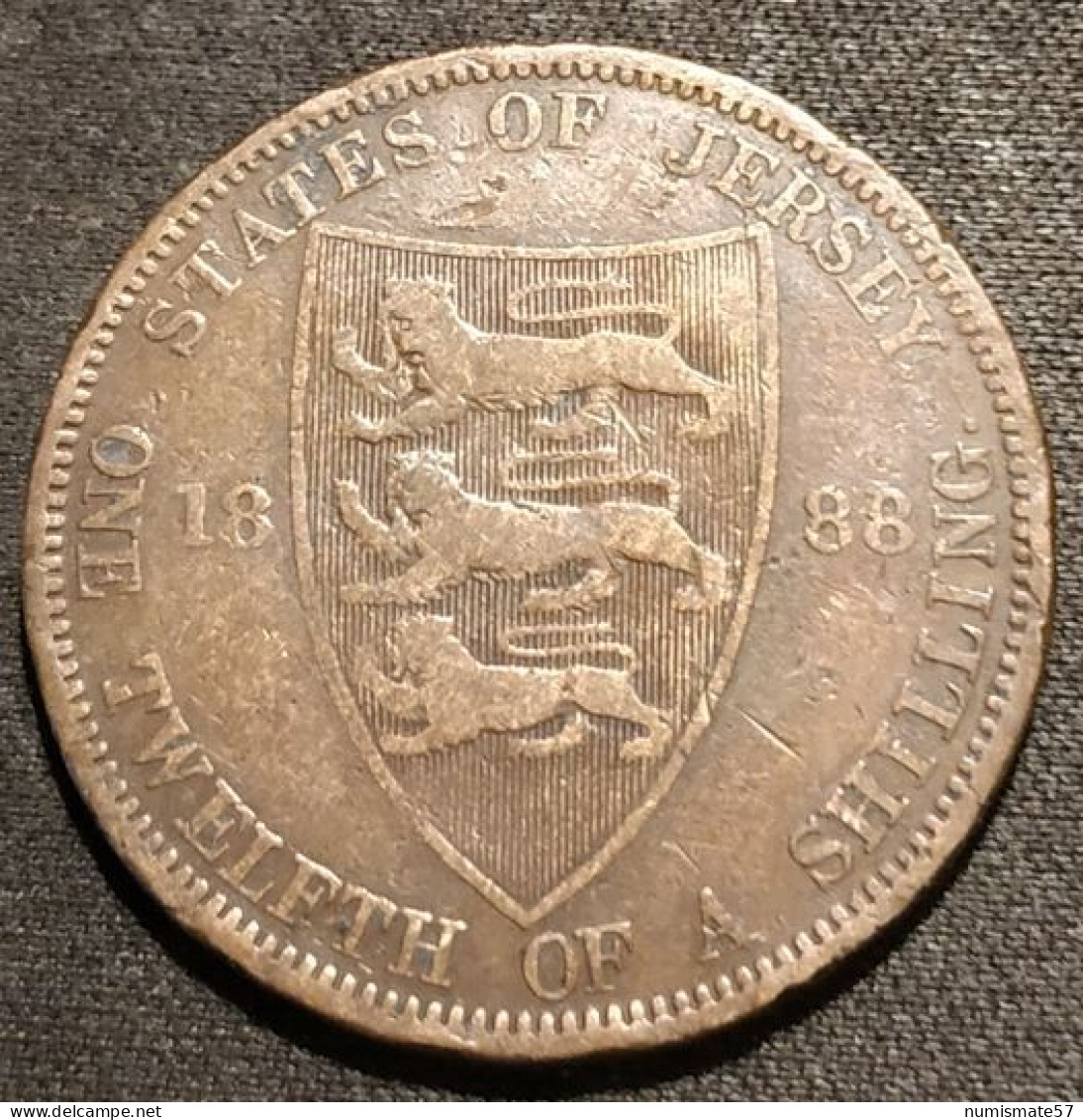 JERSEY - 1/12 SHILLING 1888 - Victoria - 2e Effigie - KM 8 - ONE TWELFTH OF A SHILLING - Jersey