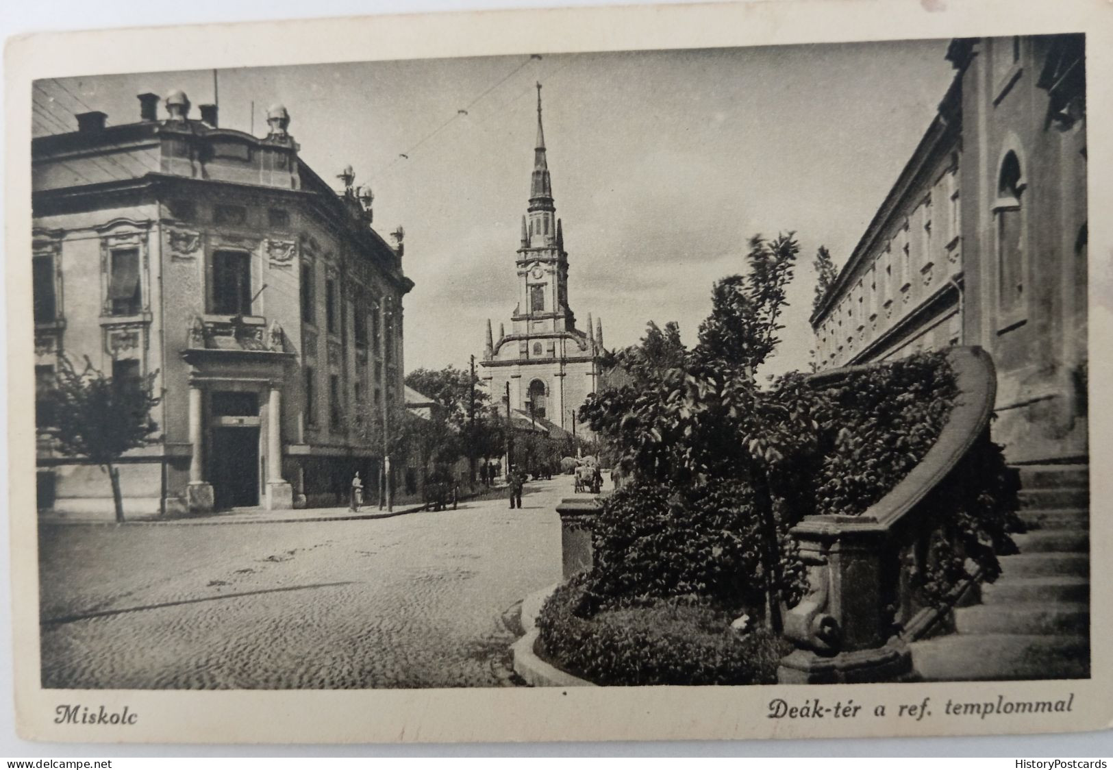Miskolc, Deak-ter A Ref. Templommal,  1942 - Hungary