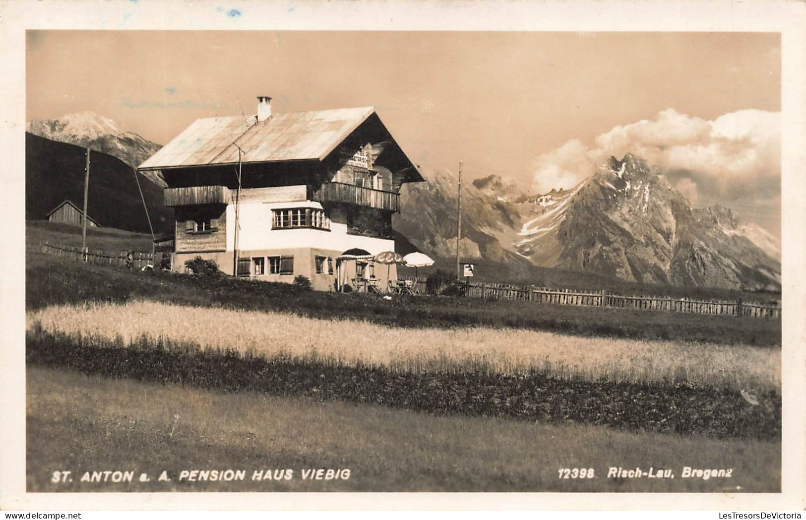 AUTRICHE - St Anton A A Pension Haus Viebig - Vue Panoramique - Risch Lau - Bregenz - Carte Postale Ancienne - Other & Unclassified