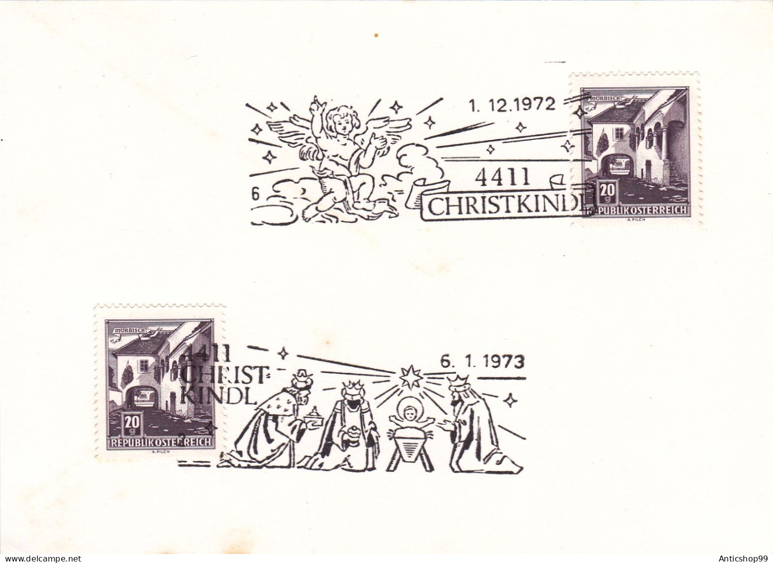 AUSTRIA , CHRISTMAS,   SPECIAL PHILATELIC CARDBOARD 1972 - Noël