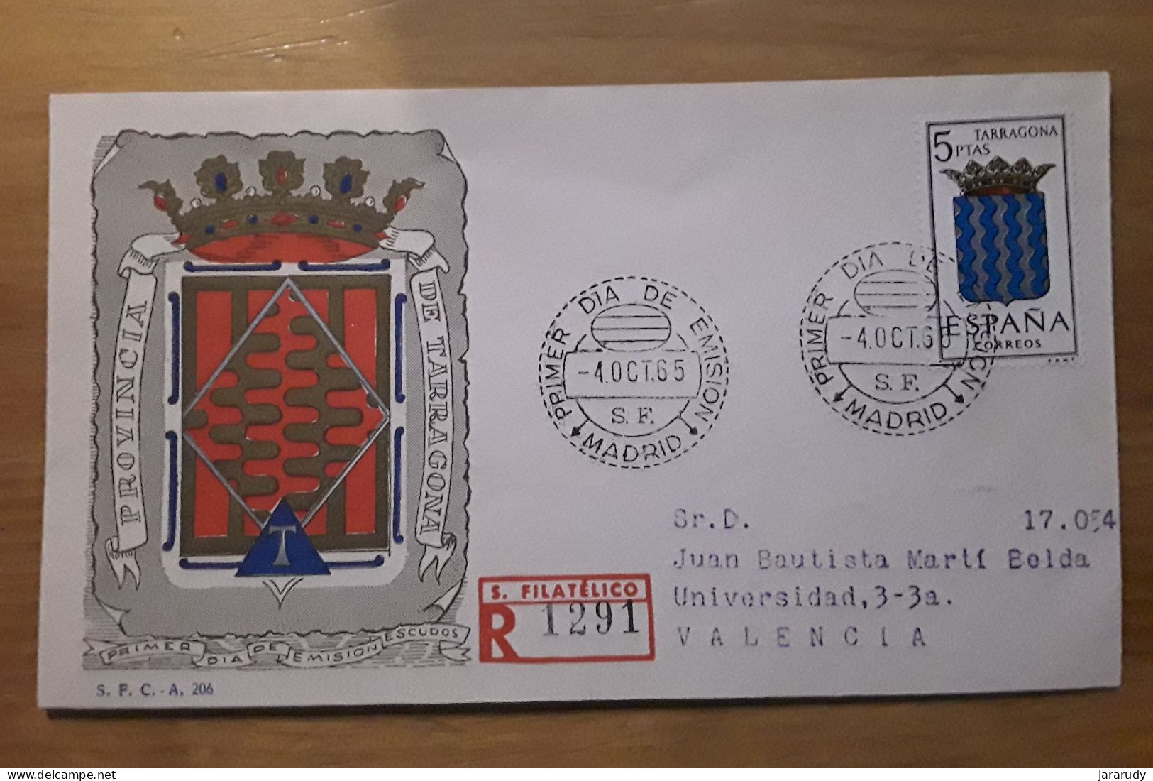 ESPAÑA ESCUDOS FDC/SPD 1965 - FDC