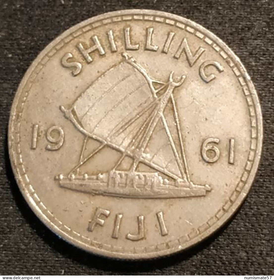 RARE - FIDJI - FIJI - 1 SHILLING 1961 - Elizabeth II - 1re Effigie - KM 23 - Fidji