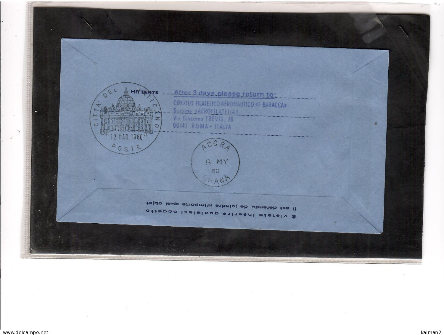 TEM19891  -  AEROGRAMMA VATICANO  CAT. FILAGRANO NR. A.17  VIAGGIATO - Postal Stationeries