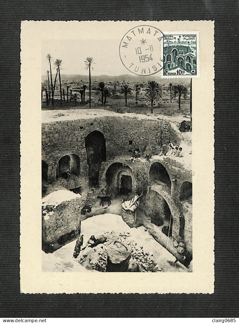 TUNISIE - Carte Maximum 1954 - Matmata - Maisons Souterraines - Autres & Non Classés