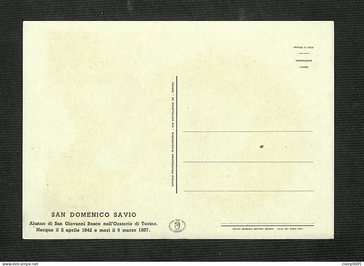 VATICAN - POSTE VATICANE - Carte MAXIMUM 1957 - SAN DOMENICO SAVIO - Cartas Máxima