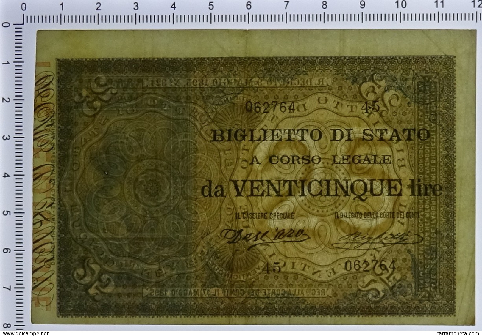 25 LIRE BIGLIETTO DI STATO REGNO UMBERTO I ITALIA TURRITA 21/07/1895 BB/SPL - Regno D'Italia – Other