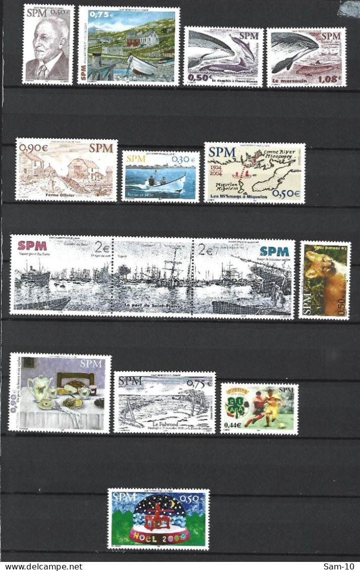 Timbre St Pierre Et Miquelon Neuf ** N 810 / 828  Manque 819  Année 2004    Vendu Au Prix De La Poste - Unused Stamps