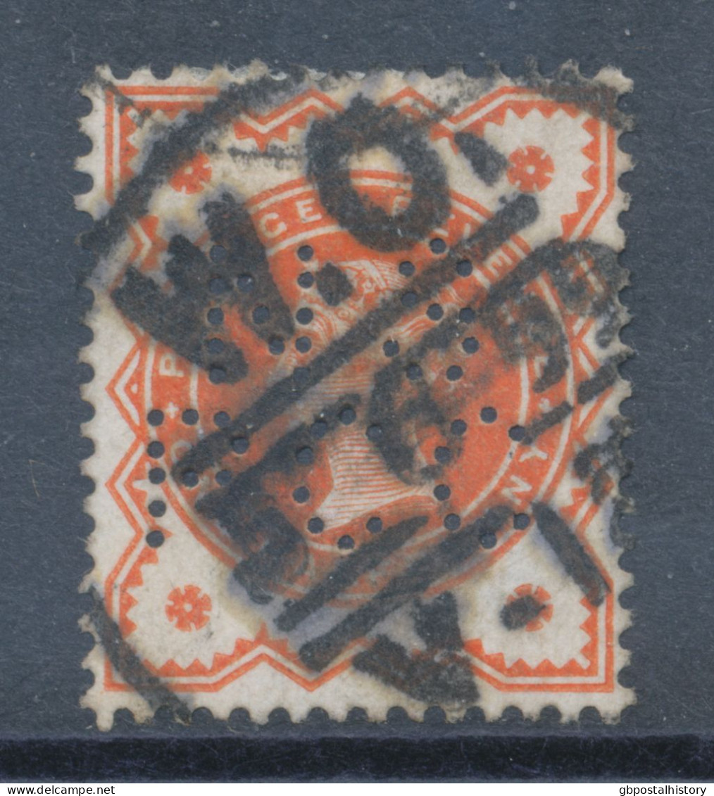 GB POSTMARK-ERROR 1899 QV ½d Jubilee (Perfin: NS / PCC)  With Part CDS Large Single Circle (NPB) „W.O.“ (LONDON) With „W - Usati