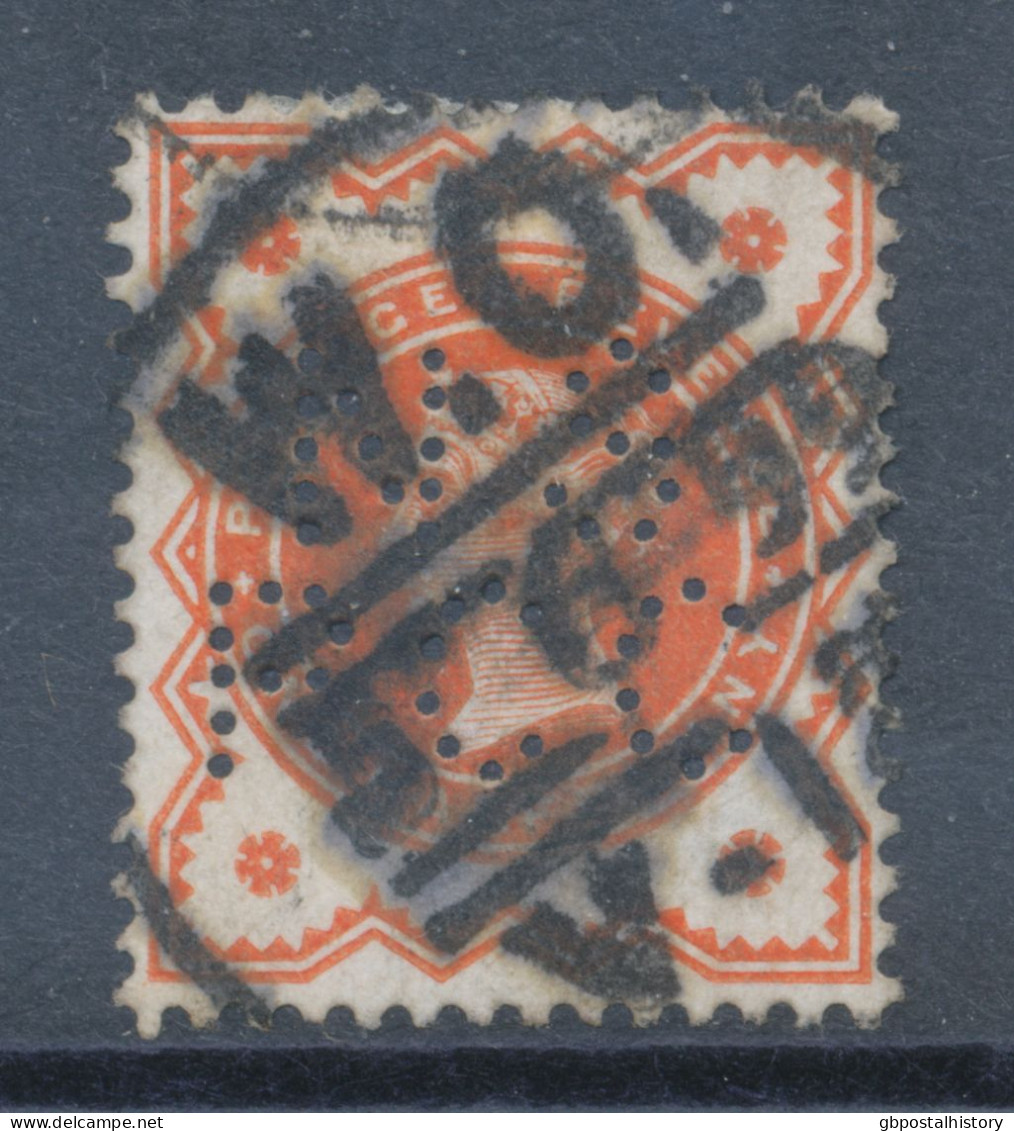 GB POSTMARK-ERROR 1899 QV ½d Jubilee (Perfin: NS / PCC)  With Part CDS Large Single Circle (NPB) „W.O.“ (LONDON) With „W - Oblitérés