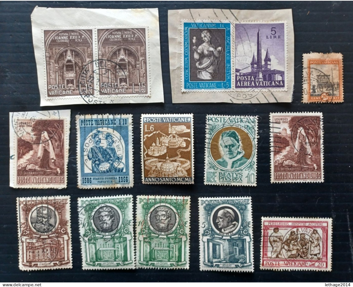 VATICANO 1957 8 CENTENARIO DELLA MAGNA MATER AUSTRIAE VARIETA WMK LETTER ! CAT SASS. N 229 + FRAGMANT  --- GIULY - Used Stamps
