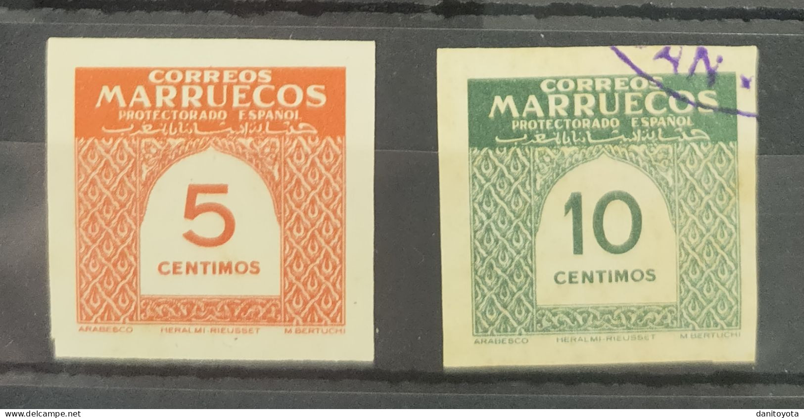 MARRUECOS. EDIFIL 382s/83s ** CIFRAS SIN DENTAR. - Marocco Spagnolo