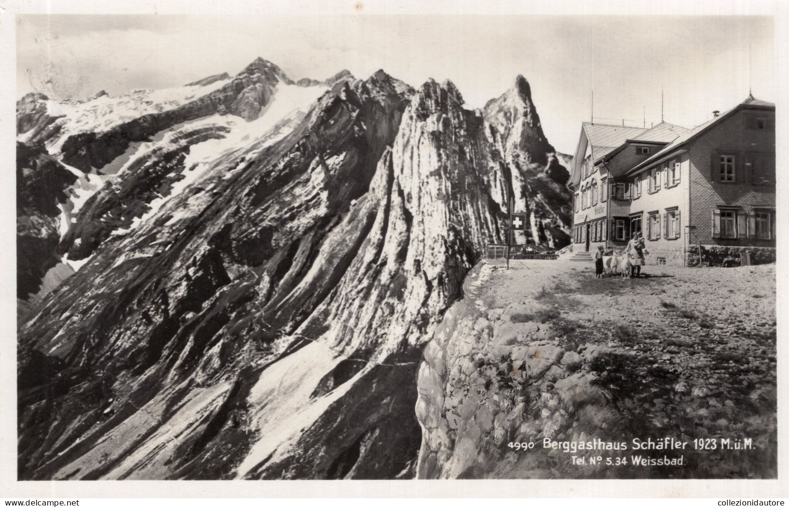 WEISSBAD - BERGGASTHAUS SCHÄFLER 1923 M.Ü.Μ. TEL. Nº 5.34 - WEISSBAD - CARTOLINA FP SPEDITA NEL 1932 - Weissbad 