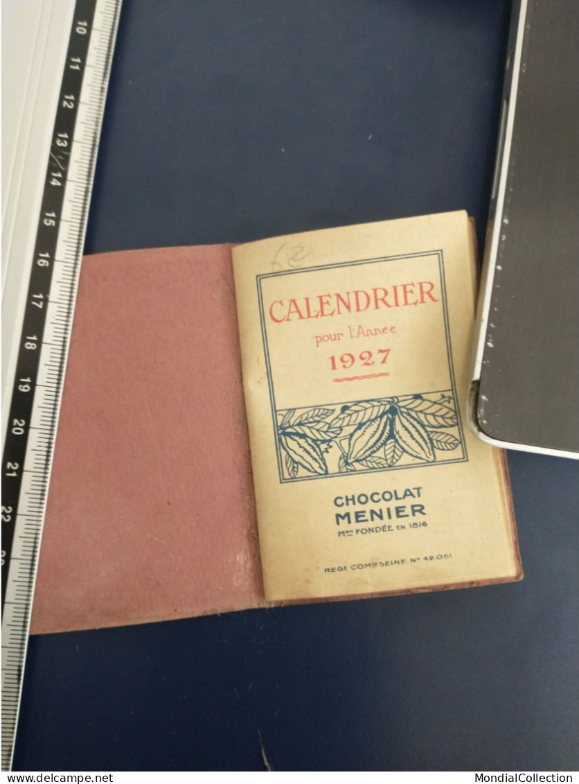 MIKI-AP8-090 CALENDRIER PUBLICITAIRE CHOCOLAT MENIER 1927 COMPLET - Petit Format : 1921-40