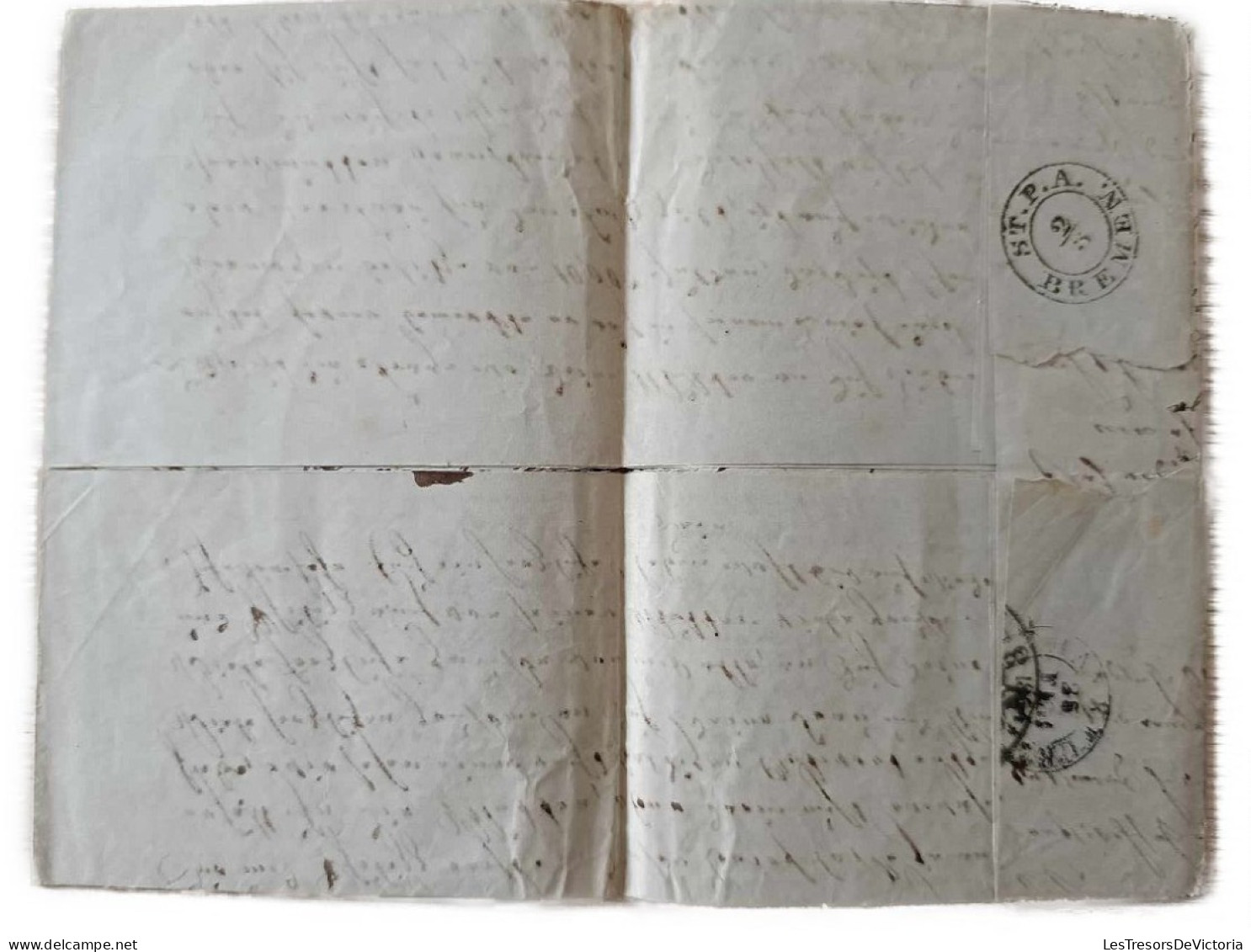 U.S. - Bremen Postal Treaties - Folded Letter: Worms, Hesse To Pottsville, Pennsylvania, 23 February 1854 - …-1845 Prefilatelia