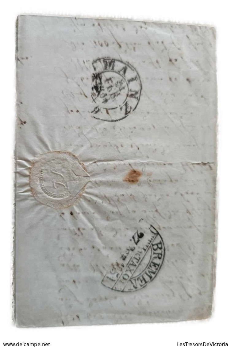 U.S. - Bremen Postal Treaties - Folded letter: Worms, Hesse to Pottsville, Pennsylvania, 23 February 1854