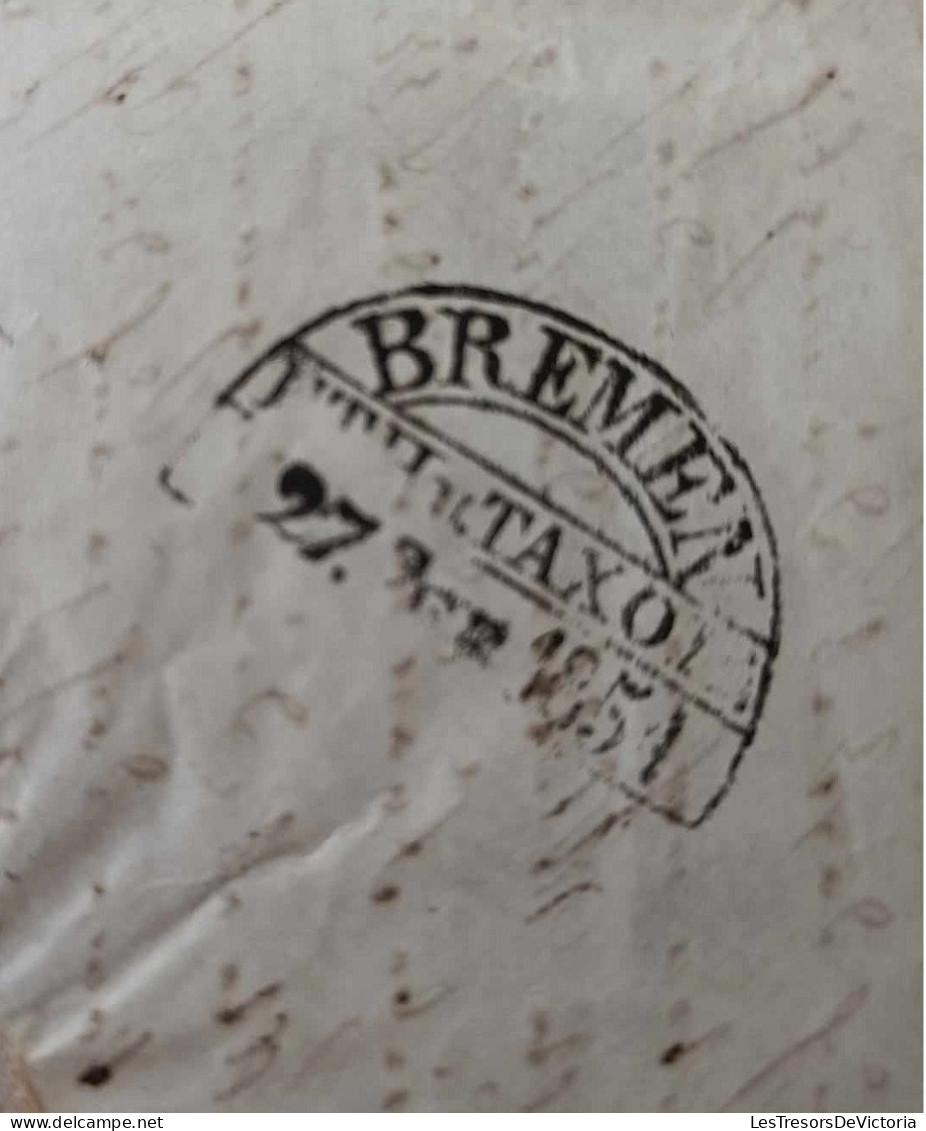 U.S. - Bremen Postal Treaties - Folded letter: Worms, Hesse to Pottsville, Pennsylvania, 23 February 1854