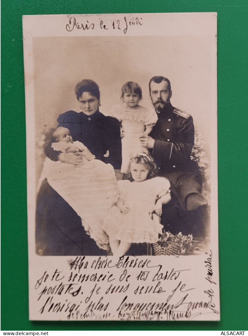 Carte Photo   Tsar Nicolas II Imperatrice Alix Et Sa Famille , Famille Romanov , Carte Rare - Königshäuser