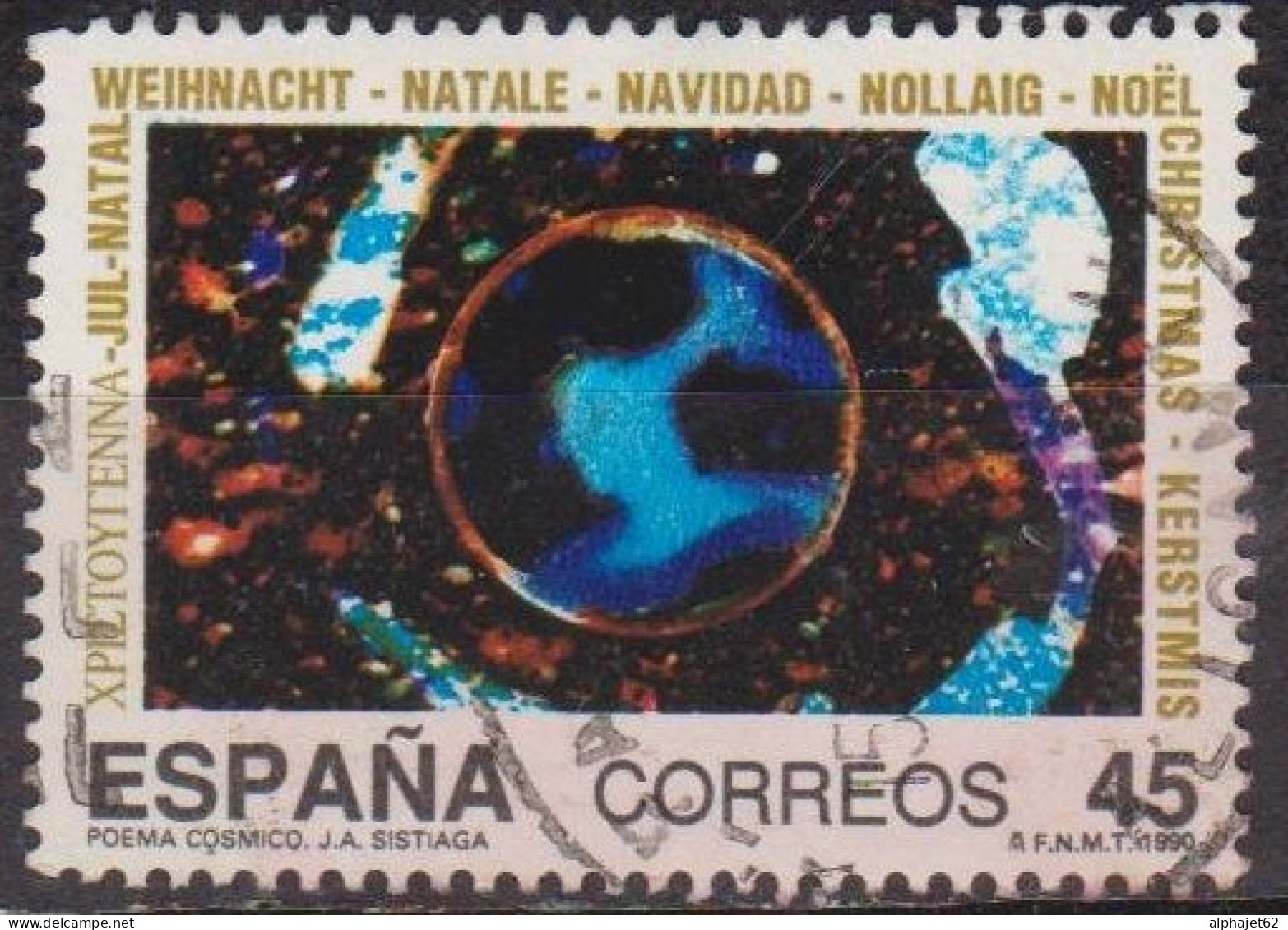 Noel  - ESPAGNE - Poèmes Cosmiques - N° 2697 - 1990 - Used Stamps