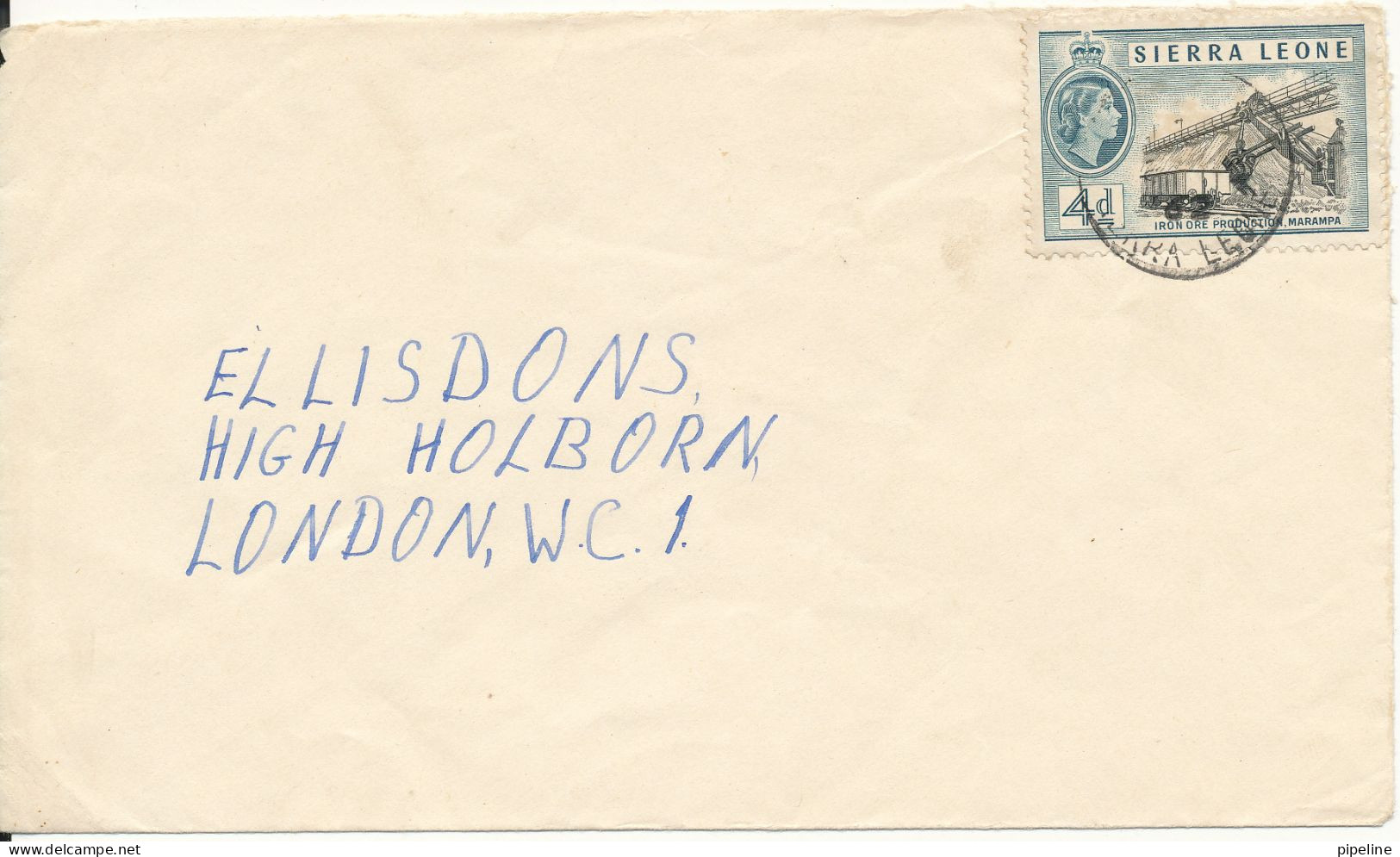 Sierra Leone Cover Sent To England 1962 Single Franked - Sierra Leone (1961-...)