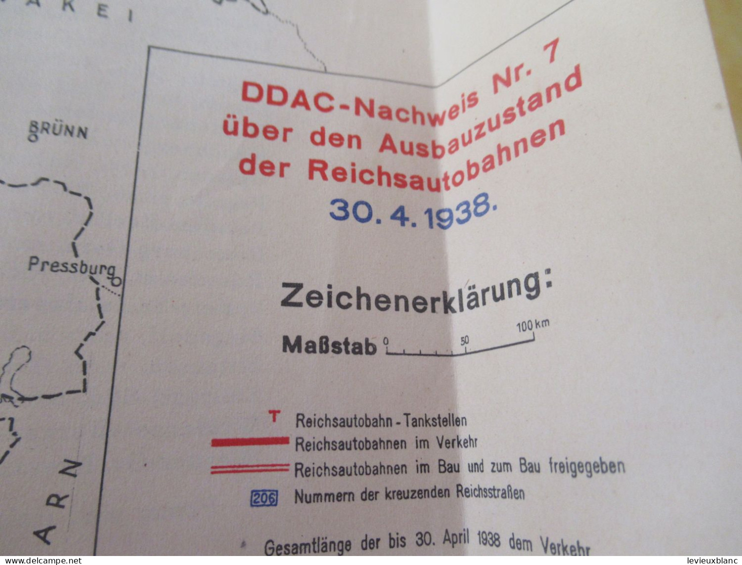 DDAC / Nachhweis Nr 7  über Den Ausbauzustand Der REICHSAUTOBAHNEN /stand Vom 30.IV .1938           PGC569 - Germania