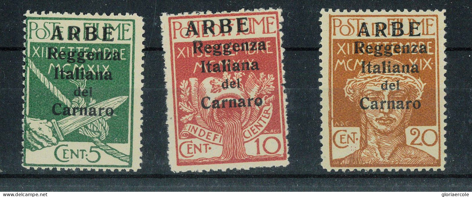 P2718 B - ITALIA ARBE , SASSONE 1-3 NUOVI GOMMA INTEGRA - Fiume