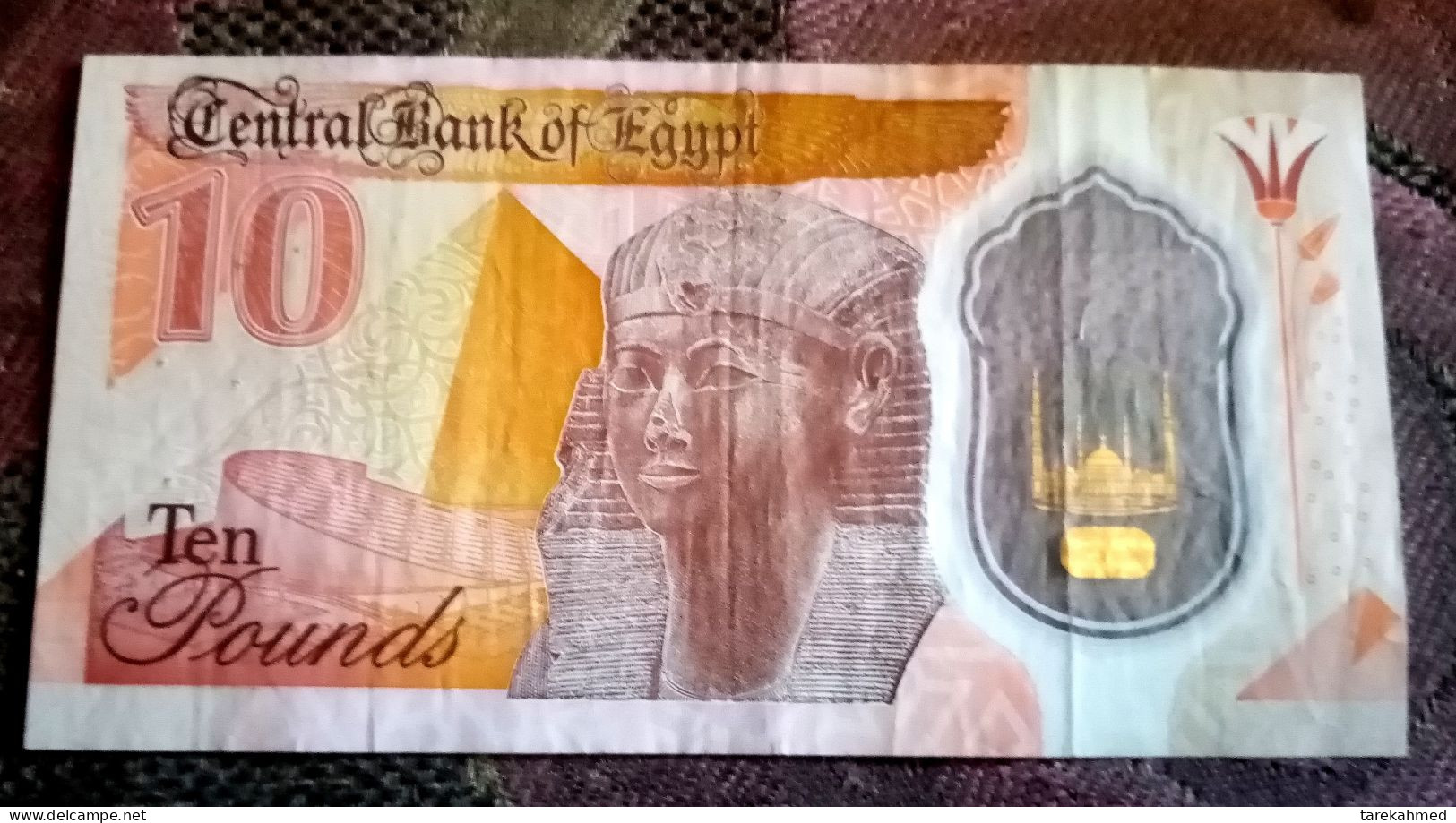 Egypt 2022 , 10 Pounds Polymer Note , End Of Sign Amer , Prefix D44 - Egypte