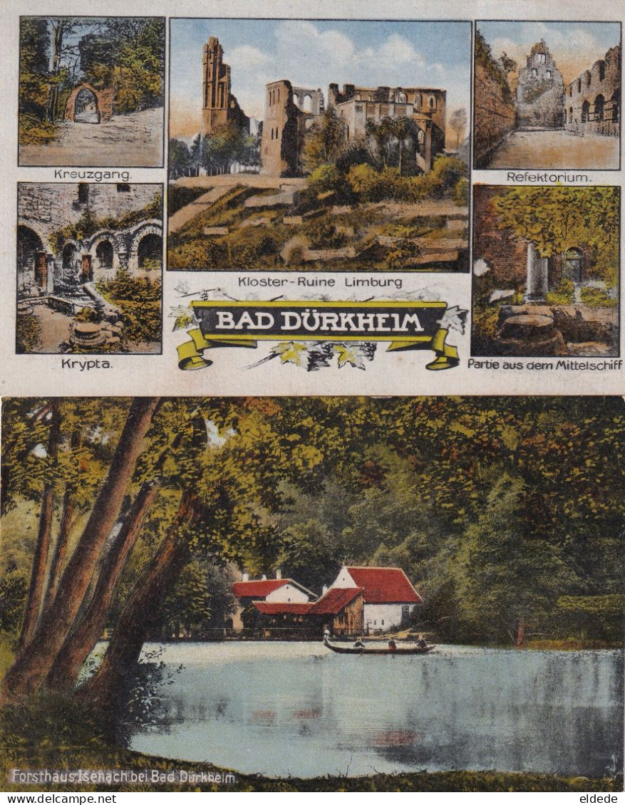 6 Cards Bad Durkheim Tram Decoration Mannheimerstrasse , Lindenstrasse , Kinderheilstatte ,  Isenach, Limburg - Bad Duerkheim