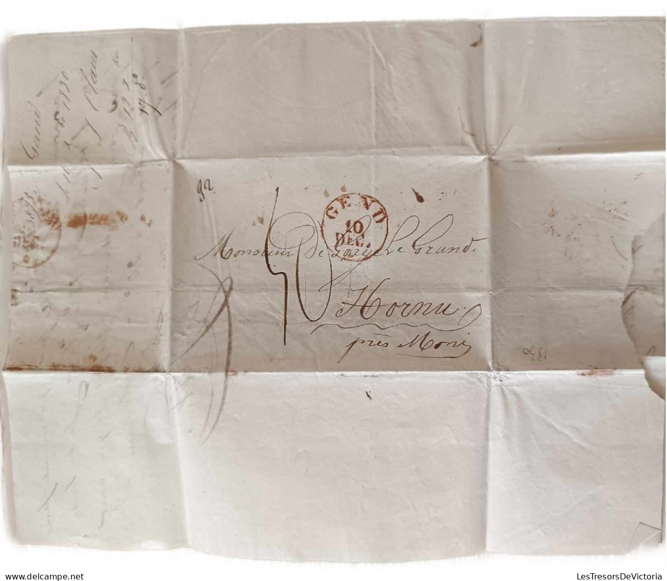 Domestic Mail - Kingdom Of Belgium 1830-1845 - Letter Miled On December 10th, 1830 From Gent To Hornu - 1830-1849 (Onafhankelijk België)