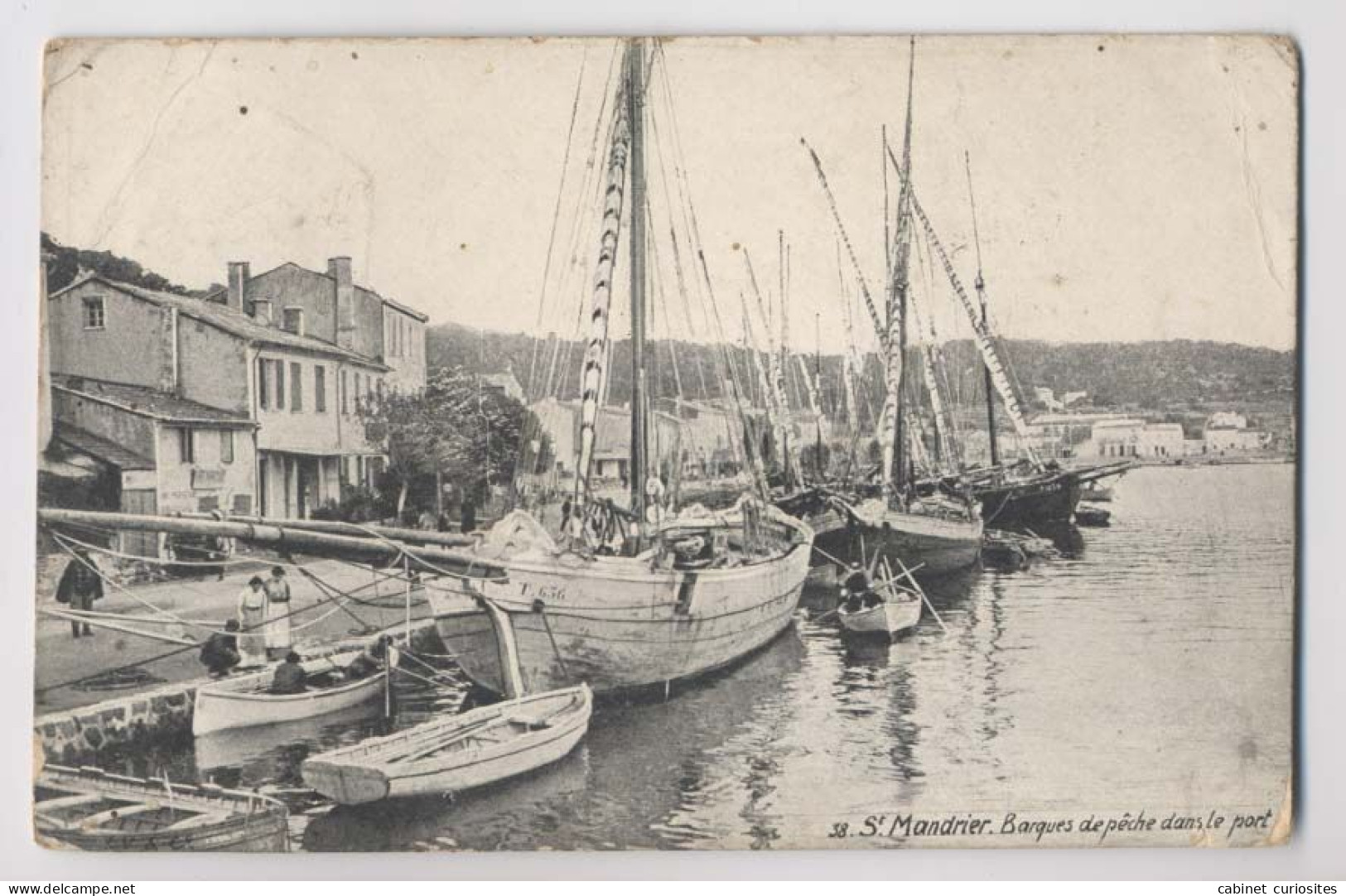 SAINT MANDRIER SUR MER - 1908 - ST MANDRIER - Barques De Pêche Dans Le Port - Saint-Mandrier-sur-Mer