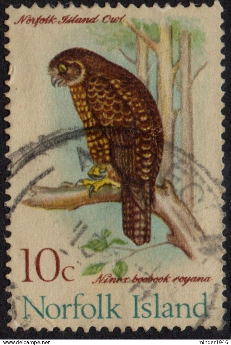 NORFOLK ISLAND 1970 QEII 10c Multicoloured, Birds-Boobook Owl SG110 FU - Norfolk Island