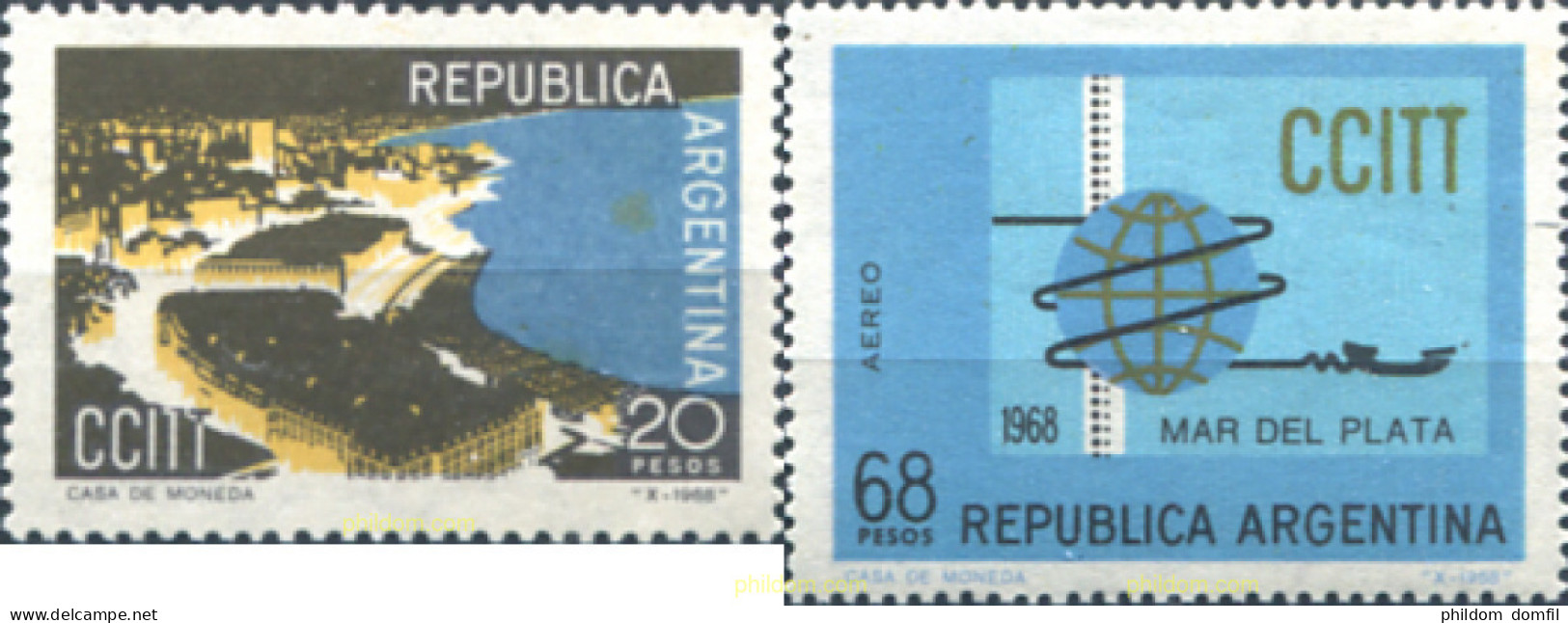 727218 MNH ARGENTINA 1968 4 ASANBLE DE LA COMISION CONSULTIVA INTERNACIONAL DE TELEGRAFOS - Ongebruikt