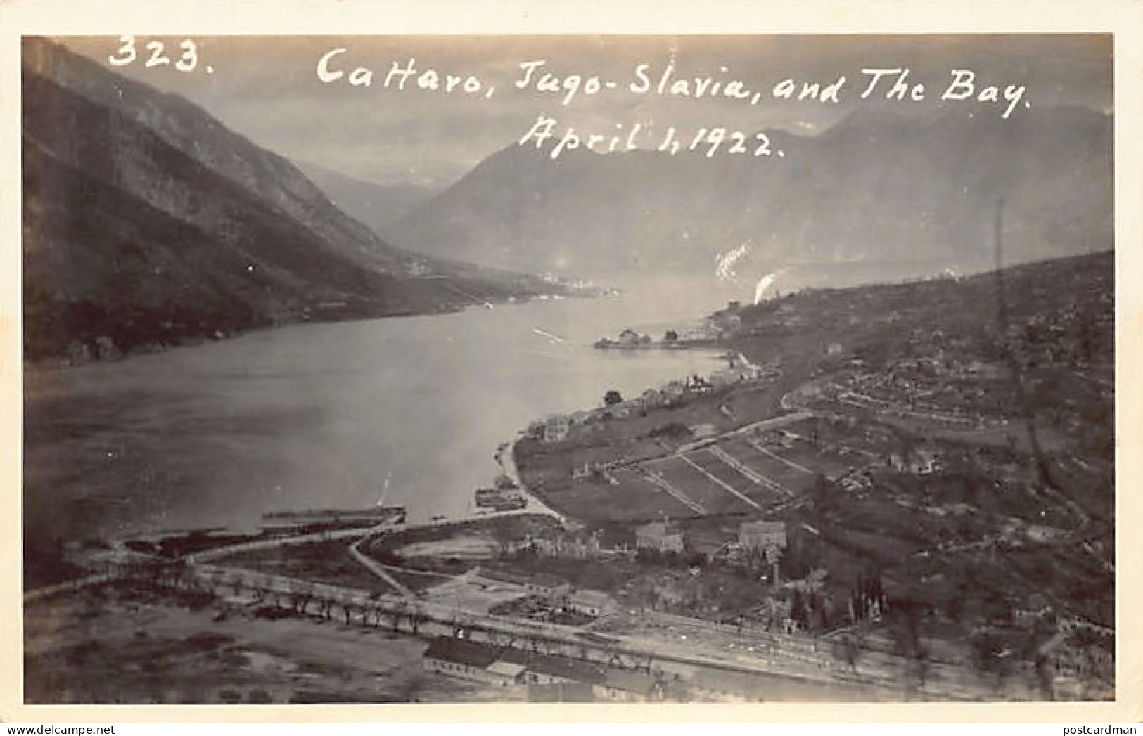 Montenegro - KOTOR - The Bay, April 1, 1922 - REAL PHOTO - Publ. Unknown  - Montenegro