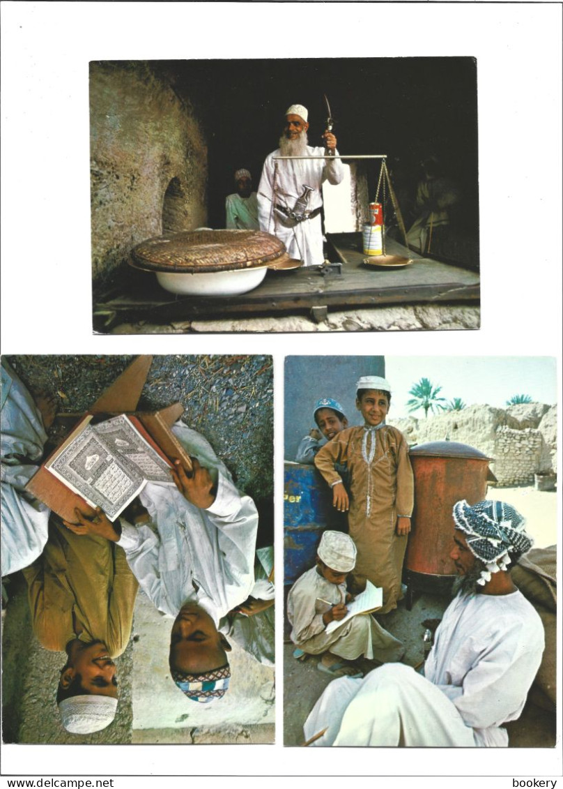 3 X Oman -Koranic School / Young Scribe / Halwa Seller - Oman