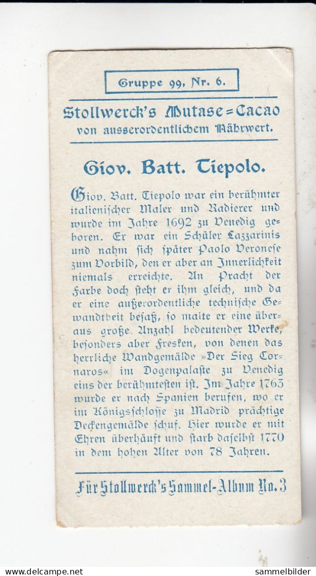 Stollwerck Album No 3 Italienische Künstler Giovanni Battista Tiepolo Grp 99#6 Von 1899 - Stollwerck