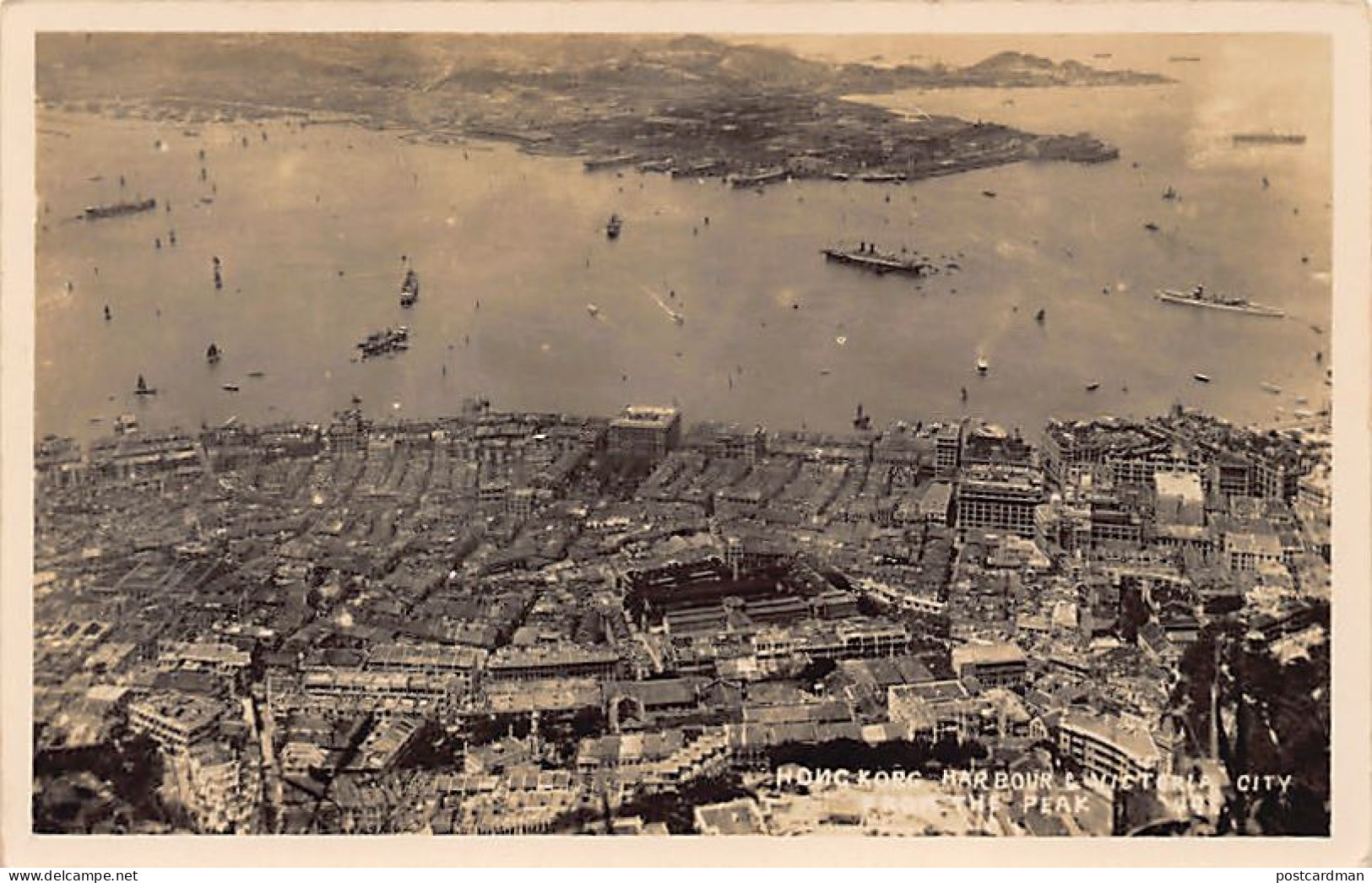 China - HONG KONG - Harbour And Victoria City From The Peak - REAL PHOTO - Publ. Unknown  - China (Hong Kong)