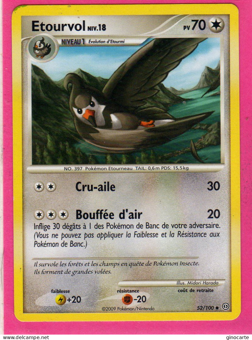 Carte Pokemon 2009 Diamant Et Perle Tempete 52/100 Etourvol 70pv Neuve - Diamond & Pearl 