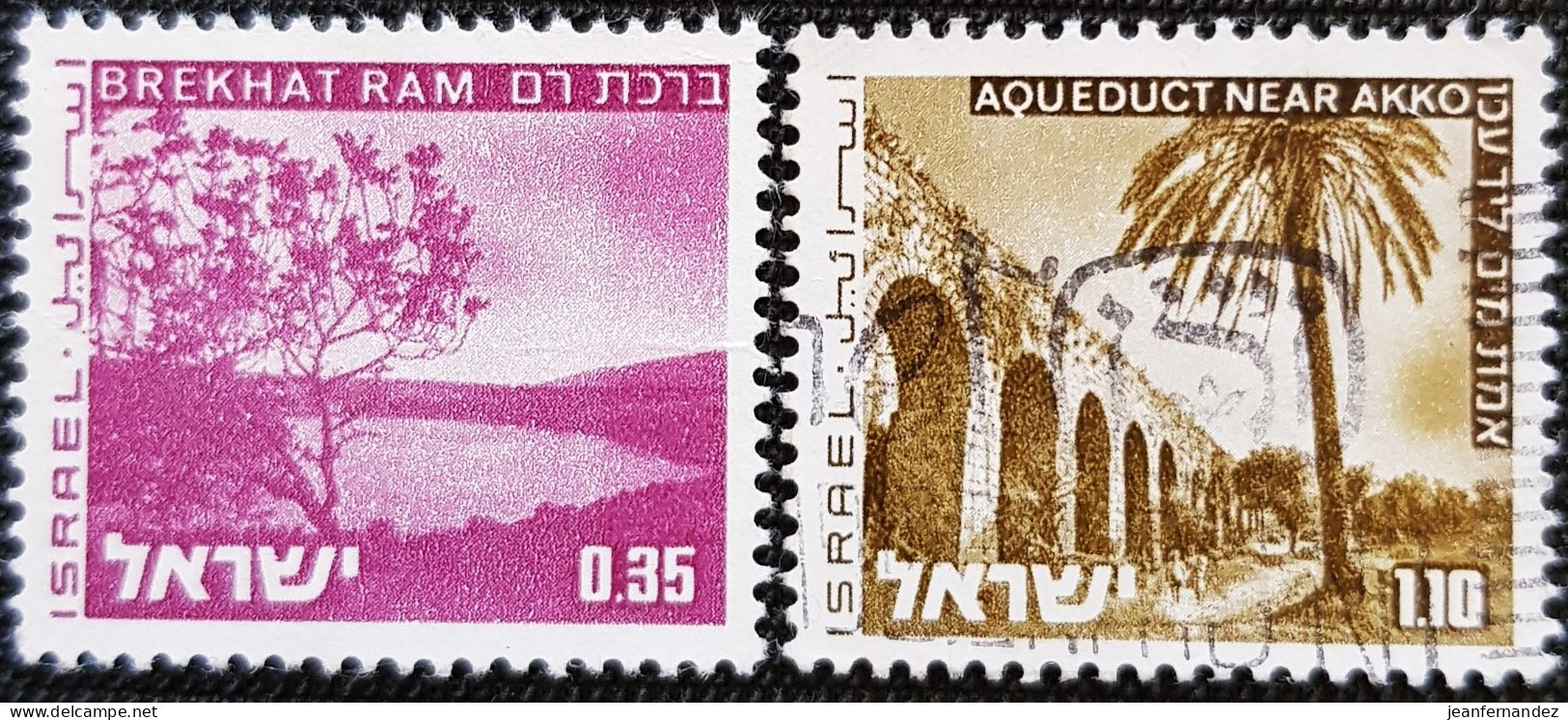 Israel 1973 Landscapes  Stampworld N° 599 Et 600 Complet - Oblitérés (sans Tabs)