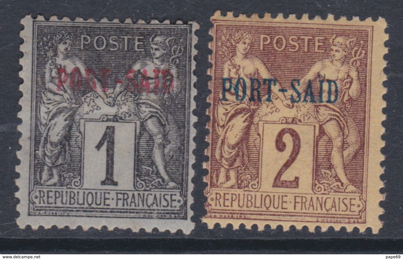 Port-Saïd N° 1 / 2 X Partie De Série : Les 2 Valeurs Trace De Charnière Sinon TB - Unused Stamps