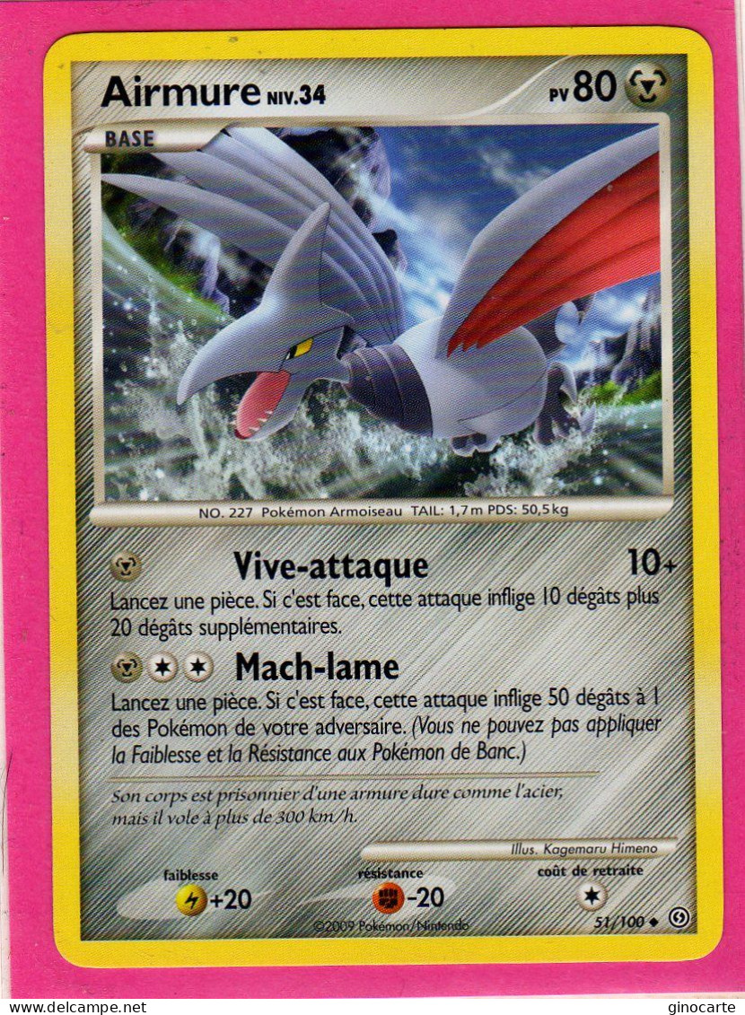 Carte Pokemon 2009 Diamant Et Perle Tempete 51/100 Airmure 80pv Neuve - Diamant Und Perl