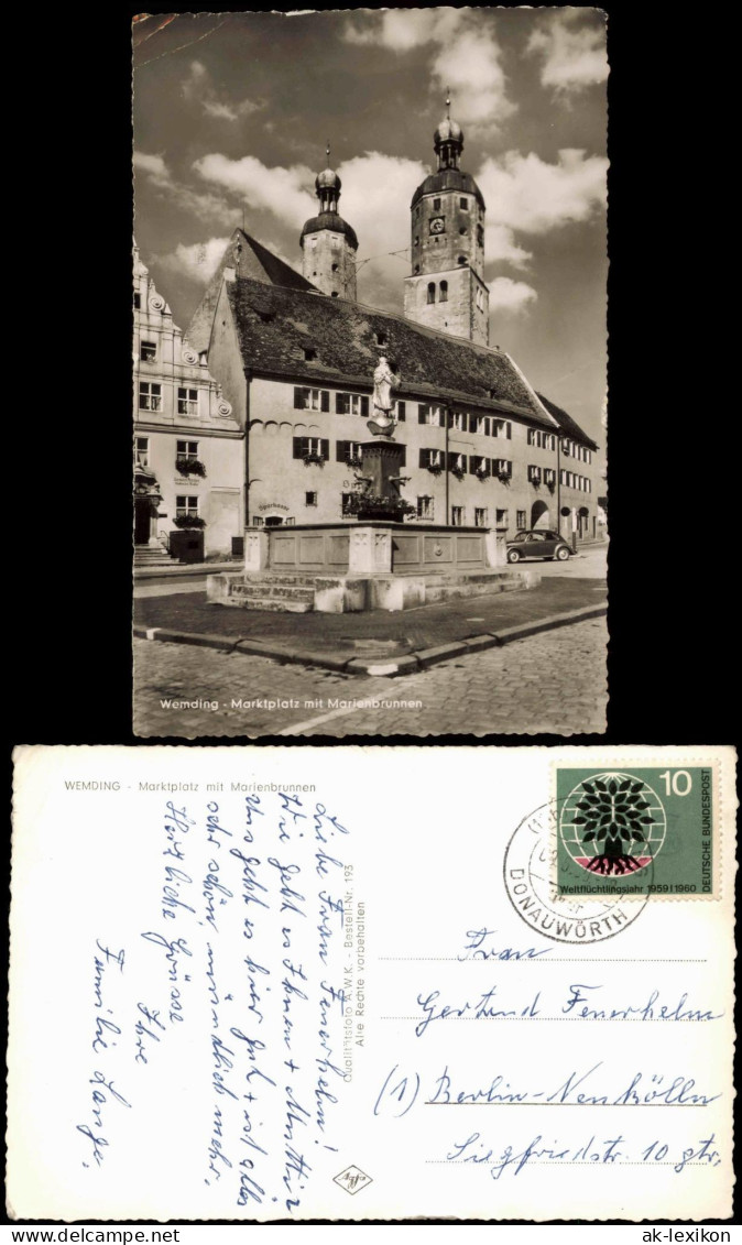 Ansichtskarte Wemding Marktplatz Mit Marienbrunnen Und VW Käfer 1969 - Wemding