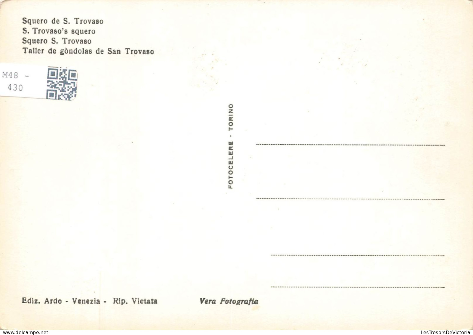 ITALIE - Venezia - Squero Di S. Trovaso - Carte Postale - Venezia (Venice)