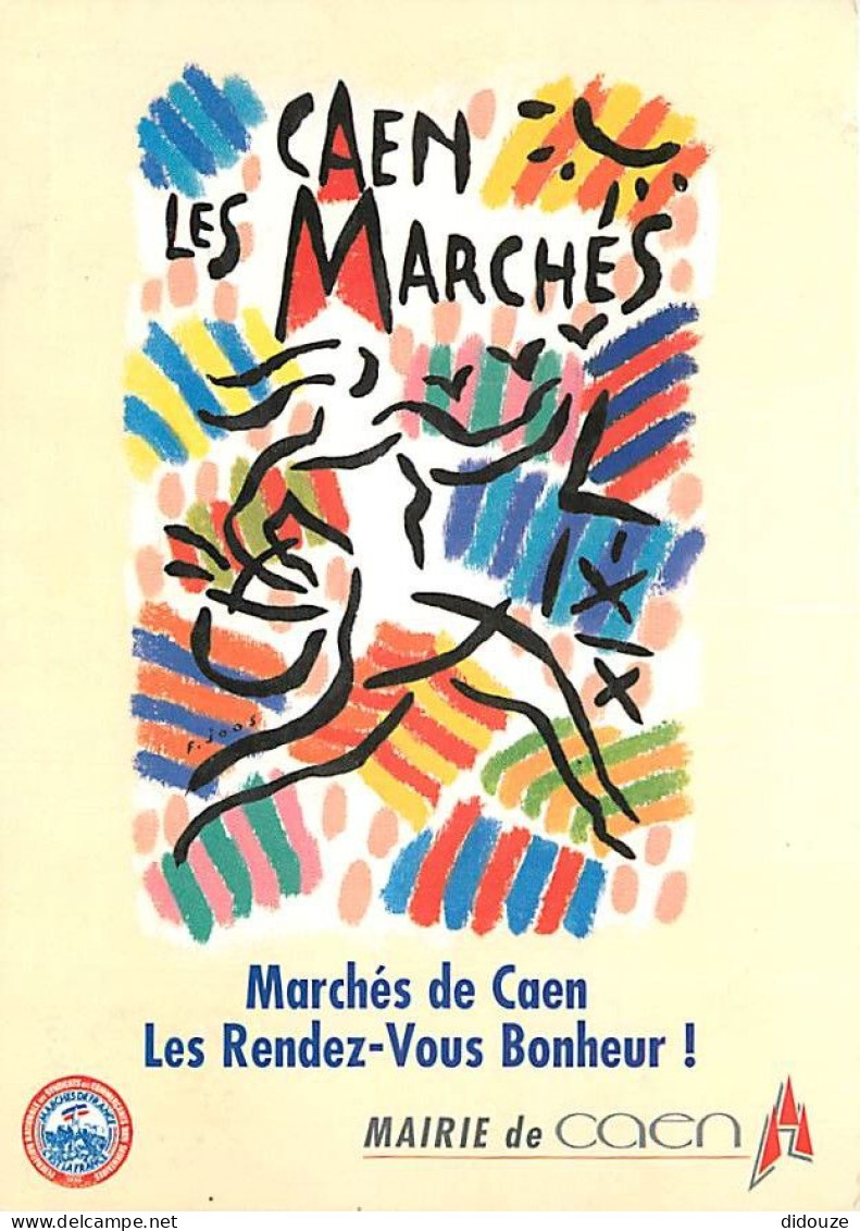 Marches - Marchés De Caen - Carte Publicitaire De La Mairie De Caen - Illustration F Joos - CPM - Voir Scans Recto-Verso - Mercati